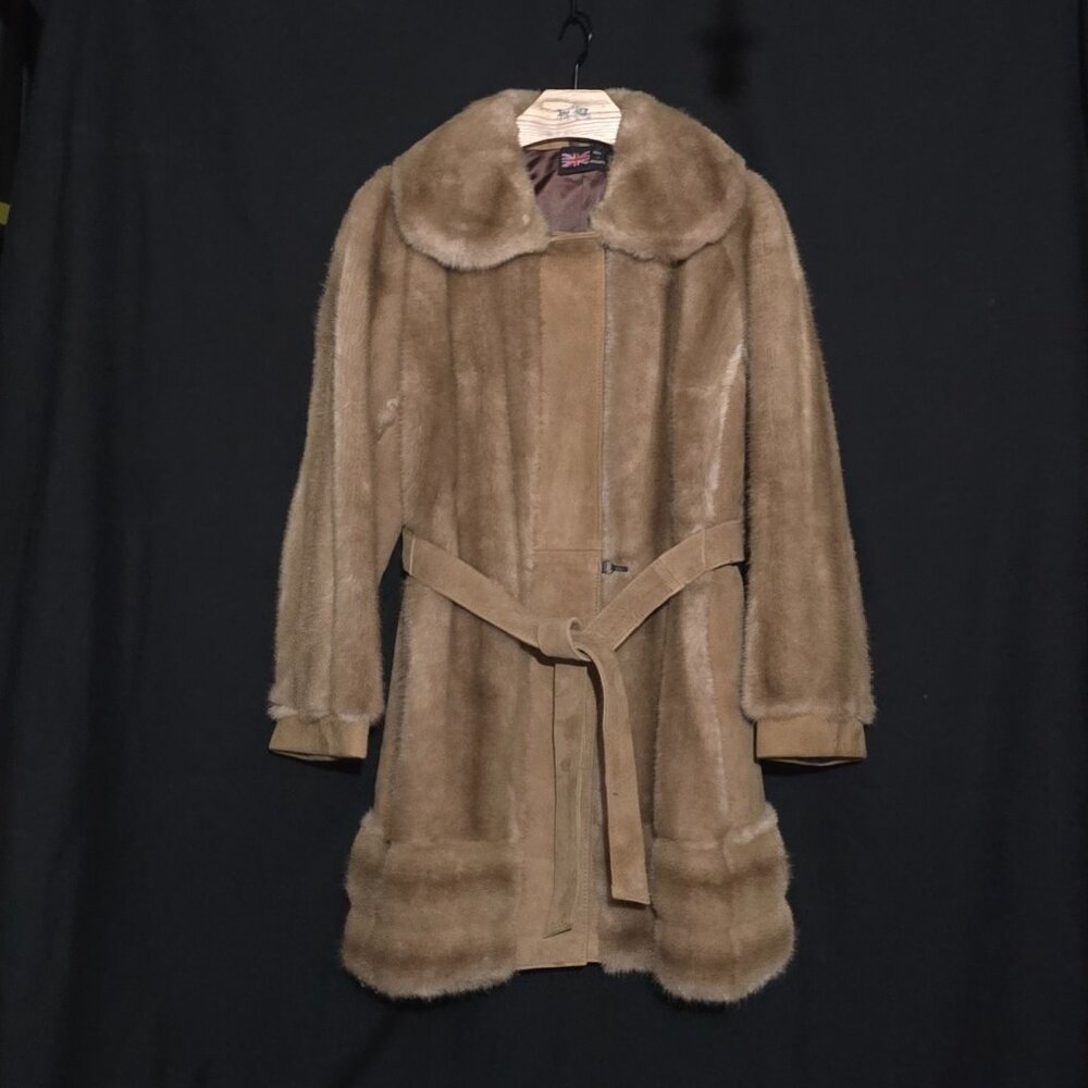 Vtg London Leathers by Lilli Ann Faux Fur Leather Ladies Jacket Made in England